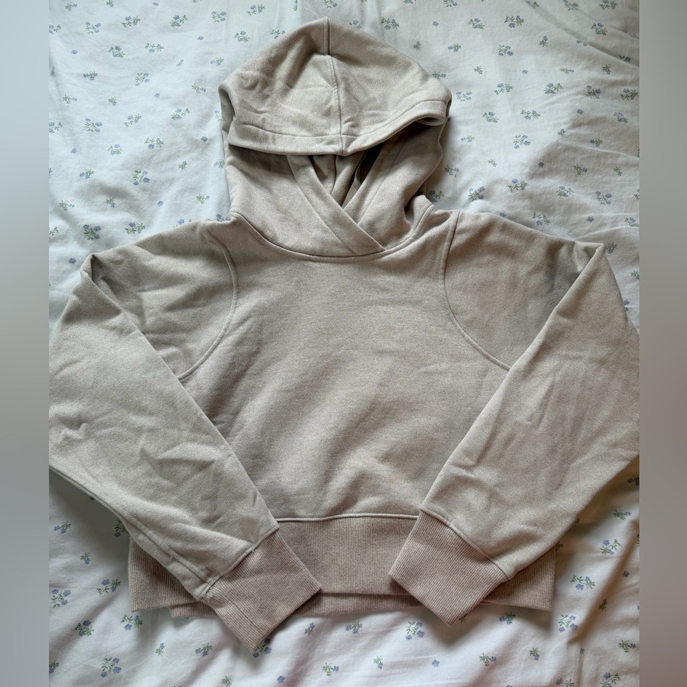 lululemon athletica Taupe Cropped Hoodie